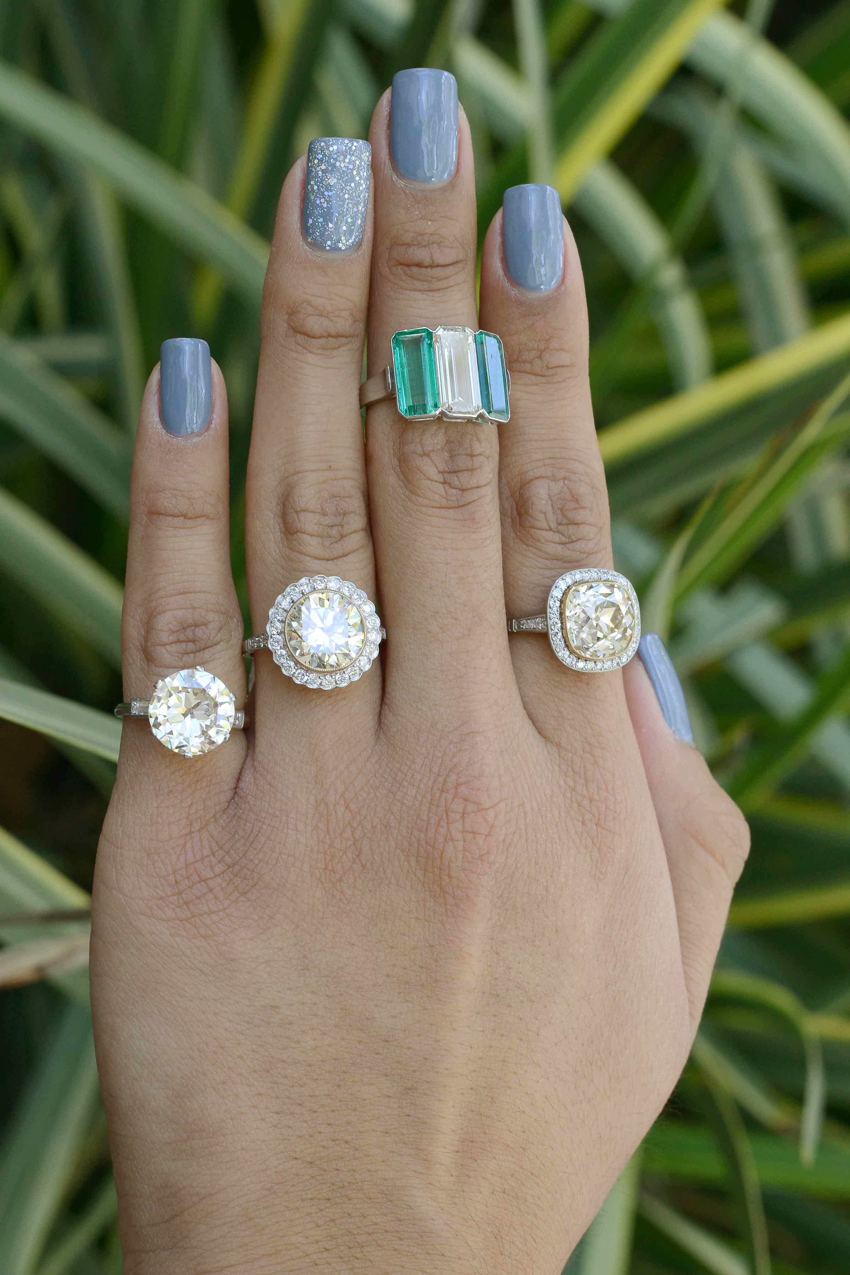 Big Antique diamond Engagement Ring In 14K Rose Gold | Fascinating Diamonds